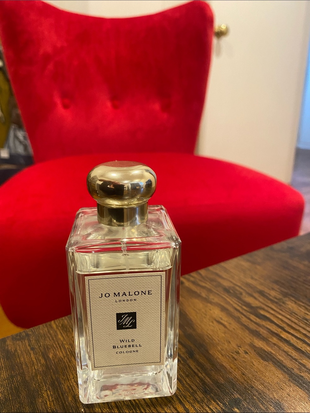 Jo Malone Clear Bottle with Gold Cap — Wild Bluebell Cologne